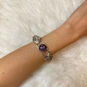 925 sterling silver leopard jasper cuff bracelet